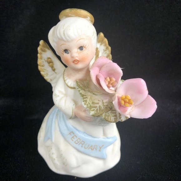 Vintage Lefton February Birthday Month Angel Figur - Picture 1 of 8